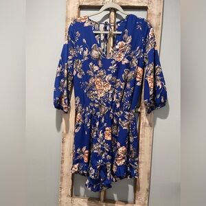 Caramela Floral Ruffle Bottom Shorts Romper